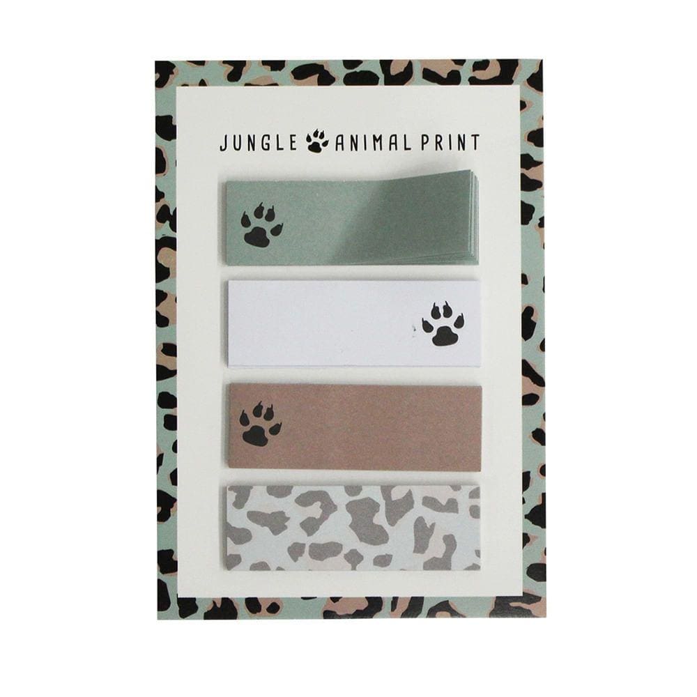 Marcador de Página Le Adesivo Decorado Animal Print com 04 Blocos de 20 Folhas Cada 4,5x1,5cm