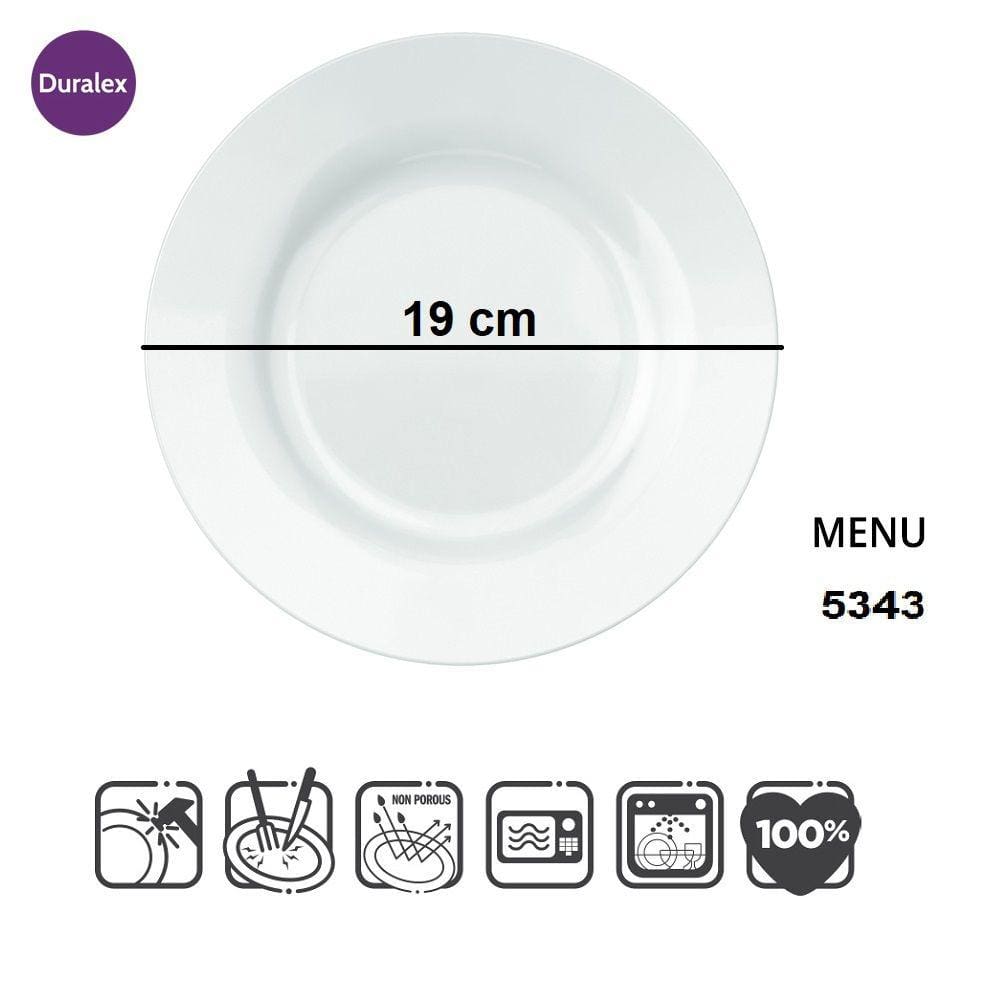 Jogo de Pratos De Sobremesa Branco Kit Com 12 unidades De Vidro Duralex Opaline