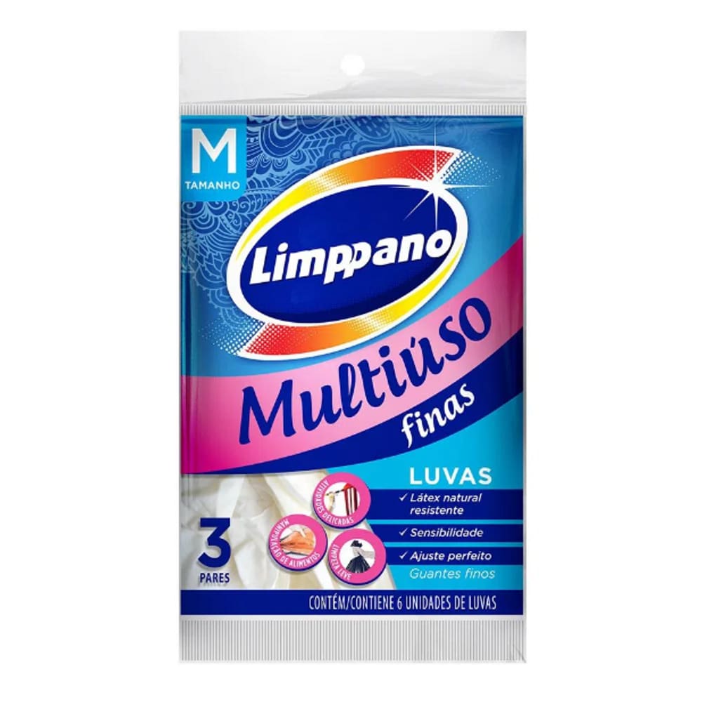 Luvas Finas Multiuso M Com 6 Und