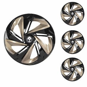 Jogo Calota Aro 13 Nitro X Black Gold Elitte Preto Dourado + Emblema Resinado Renault (Sandero Logan Clio Scenic Megane)