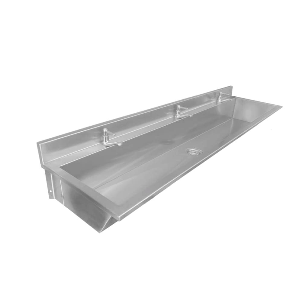 Lavatório Coletivo Com Bancada Para 3 Torneiras 1,50m - Construinox