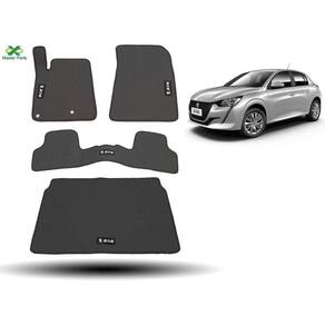 Tapete Borracha Peugeot 208 Com Tras. Interiço E Porta-Malas