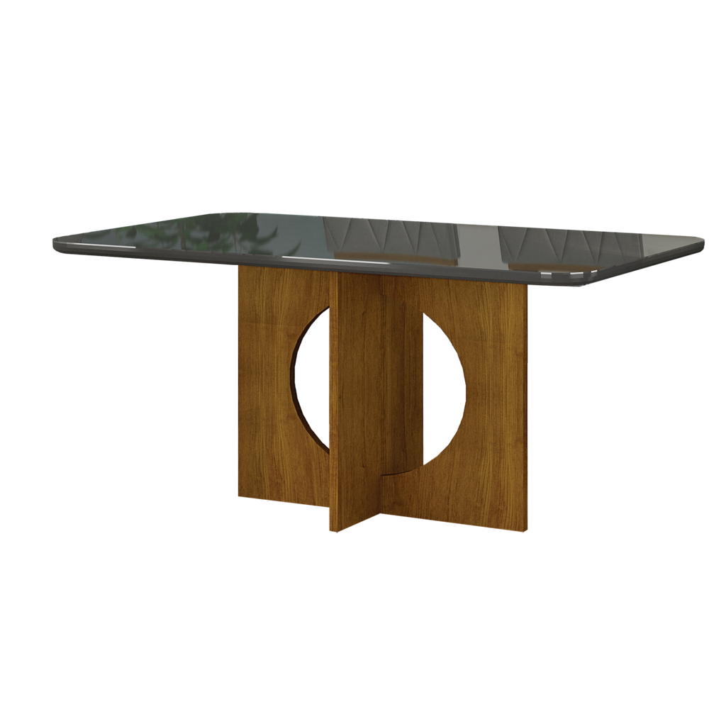 Mesa para 06 Cadeiras Tampo Vidro/MDF 160cm Lorena Leifer Moveis