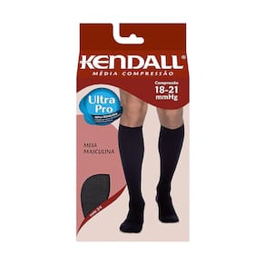 Meia Panturrilha (3/4) Kendall Masculina Média Compressão (18-21mmHg) Cor Preto Tamanho M Ponteira Fechada
