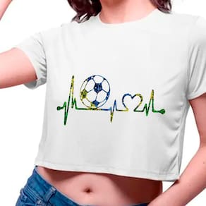 Cropped Infantil CORACAO BRASIL COPA