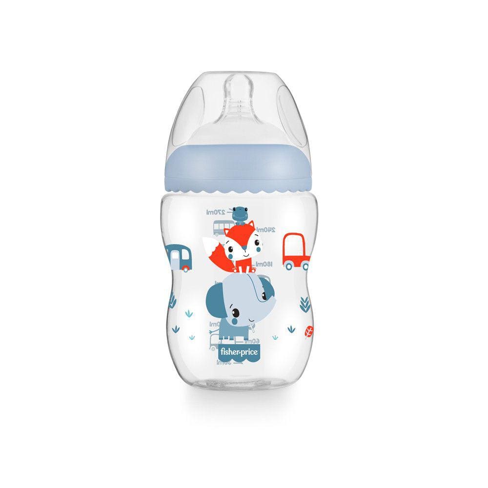 Mamadeira First Moments Marshmallow Azul 270ml +2 meses Fisher Price - BB1029