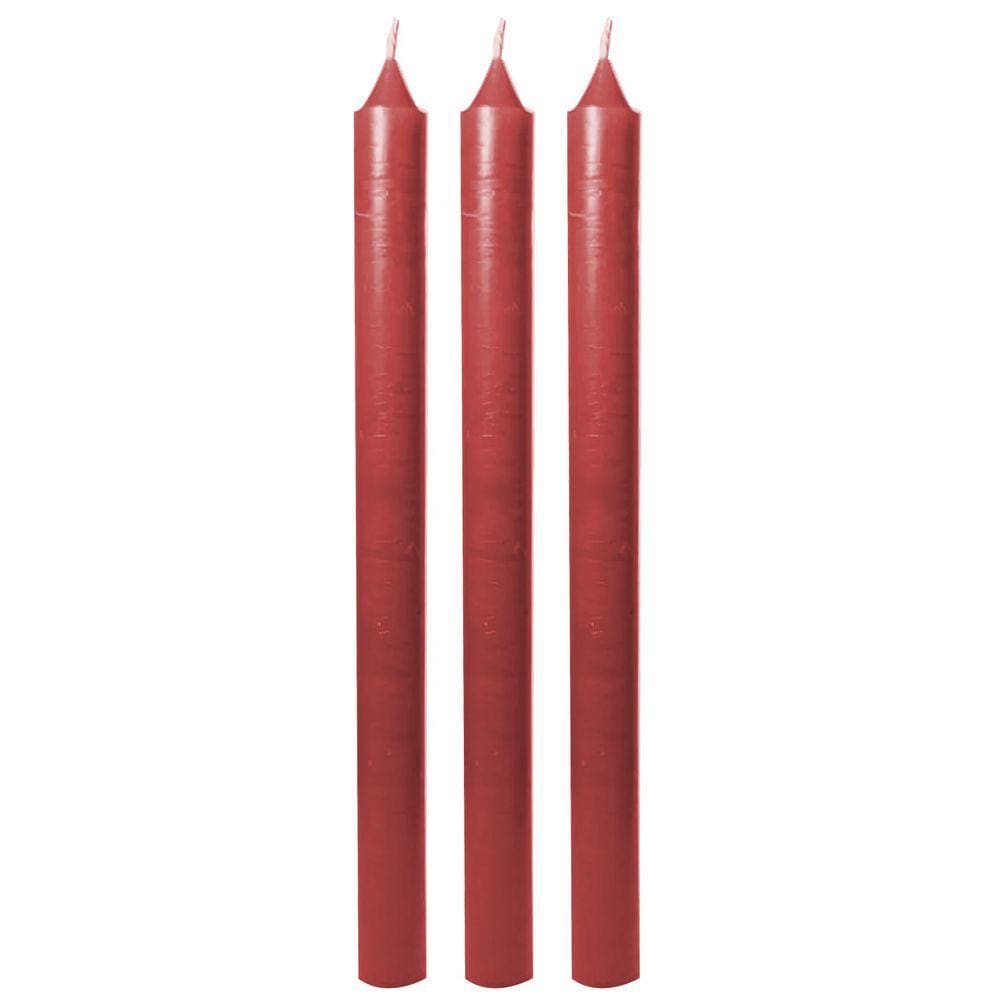 Kit 3 Velas Vermelhas Exu Pomba Gira 19cm Queima 6 Horas
