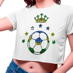 Cropped Infantil BOLA COROA GRAMA BRASIL