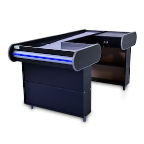 Check Out 180 Dark Preto Artlux Corredor Inox Padrão F Azul