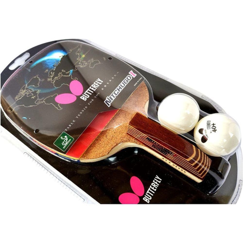 Raquete Butterfly Caneta Japonesa + 2 Bolas Nitchugo-i