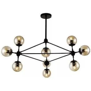 Pendente Volans Metal Preto E Vidro (sputinik)