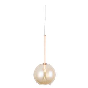 Pendente Posh Ø20cmx45 - Rose Gold E Vidro Champagne