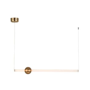 Pendente Linear 90Xø12cm 1,50 M De Cabo - Dourado E Branco