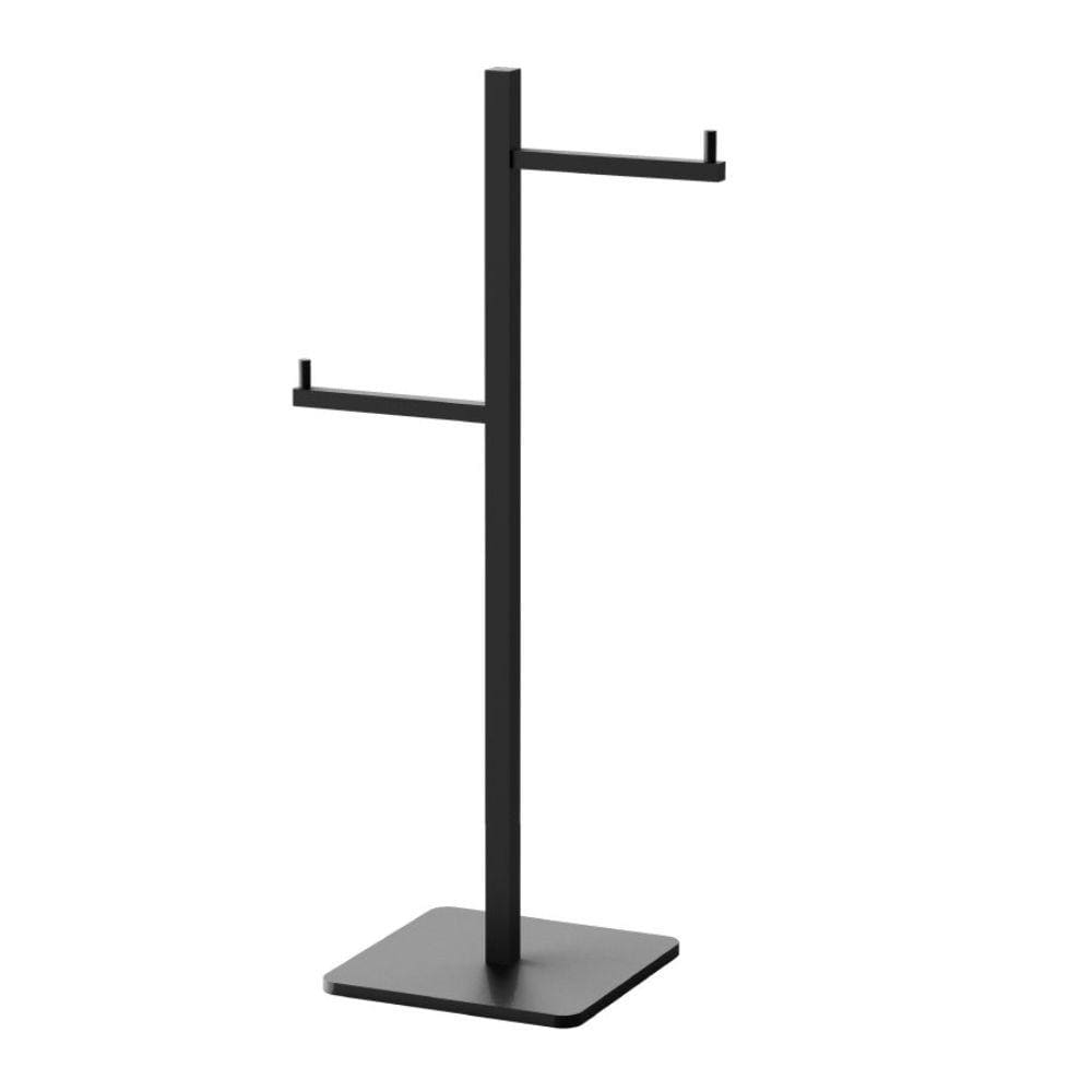 Papeleira De Piso Quadrada Dupla Fani Paris Preto Fosco 2103 Bk115