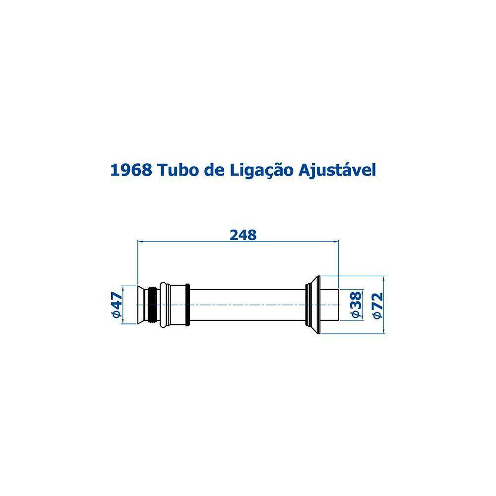 Tubo De Ligação Ajustavel 25Cm Cromado Fani 1968 Cr