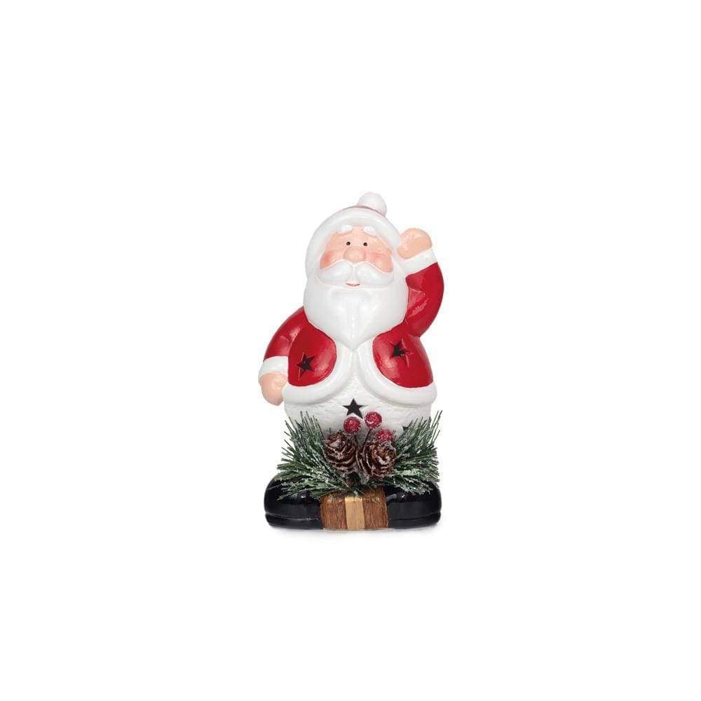 Enfeite Papai Noel De Cerâmica C/luz 1un 16x9x9cm 1017827