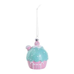Enfeite Natal Pend Casa Sorvete Ros/azul 11x7x7cm 1106837