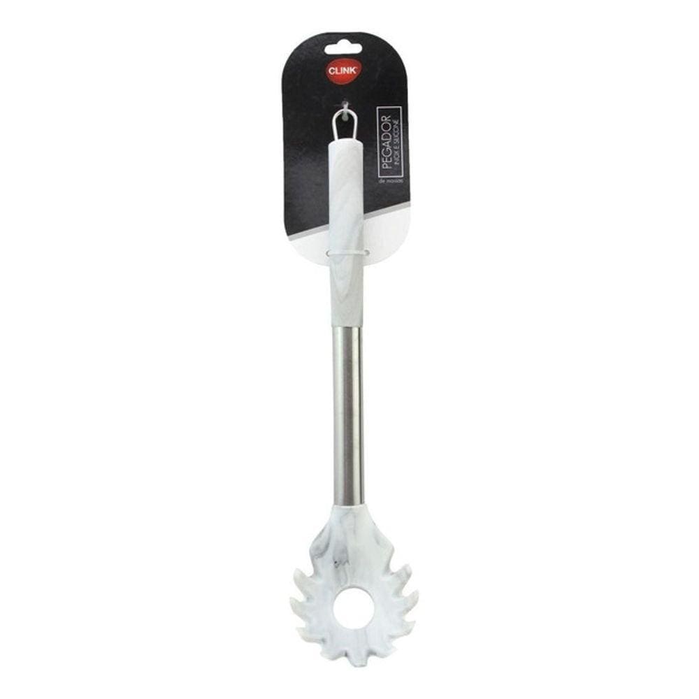 Pegador De Silicone Com Inox Massa Vazado Espagueti Macarrão