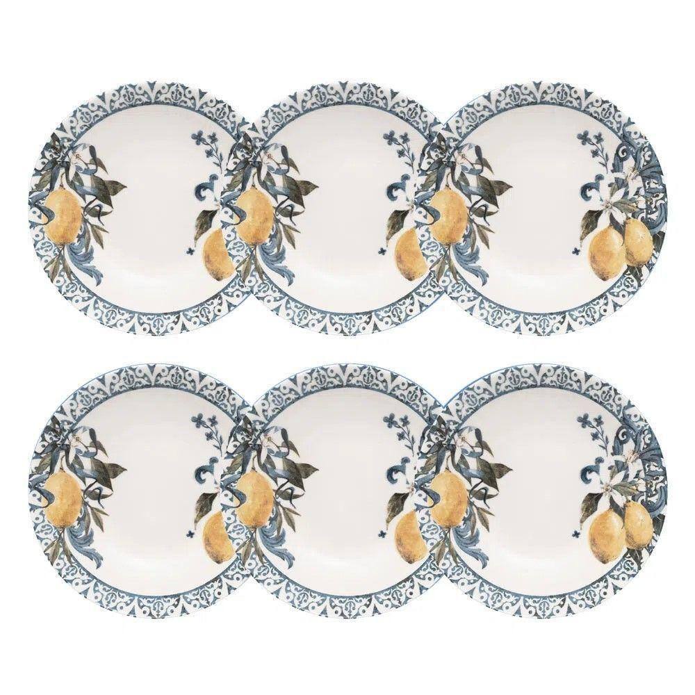 Conjunto De Pratos Fundos 06 Peças Siciliano Oxford
