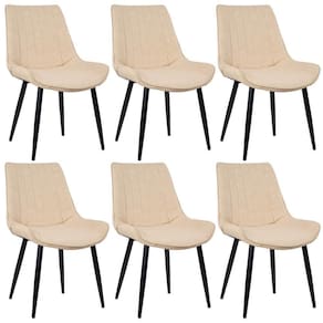 6 Cadeiras Estofadas Design Industrial Chicago Nude Vintage