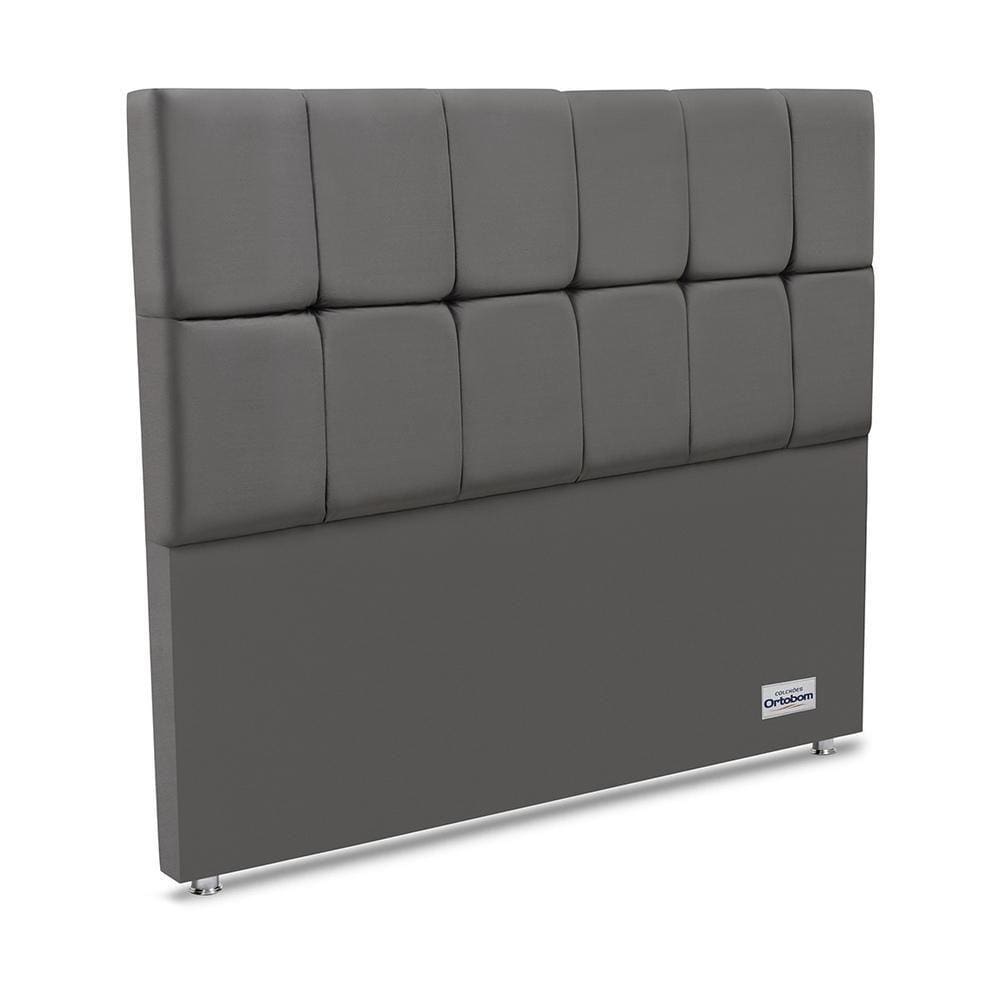 Cabeceira Piave Veluto Cinza Casal 12x140x125 Camurça
