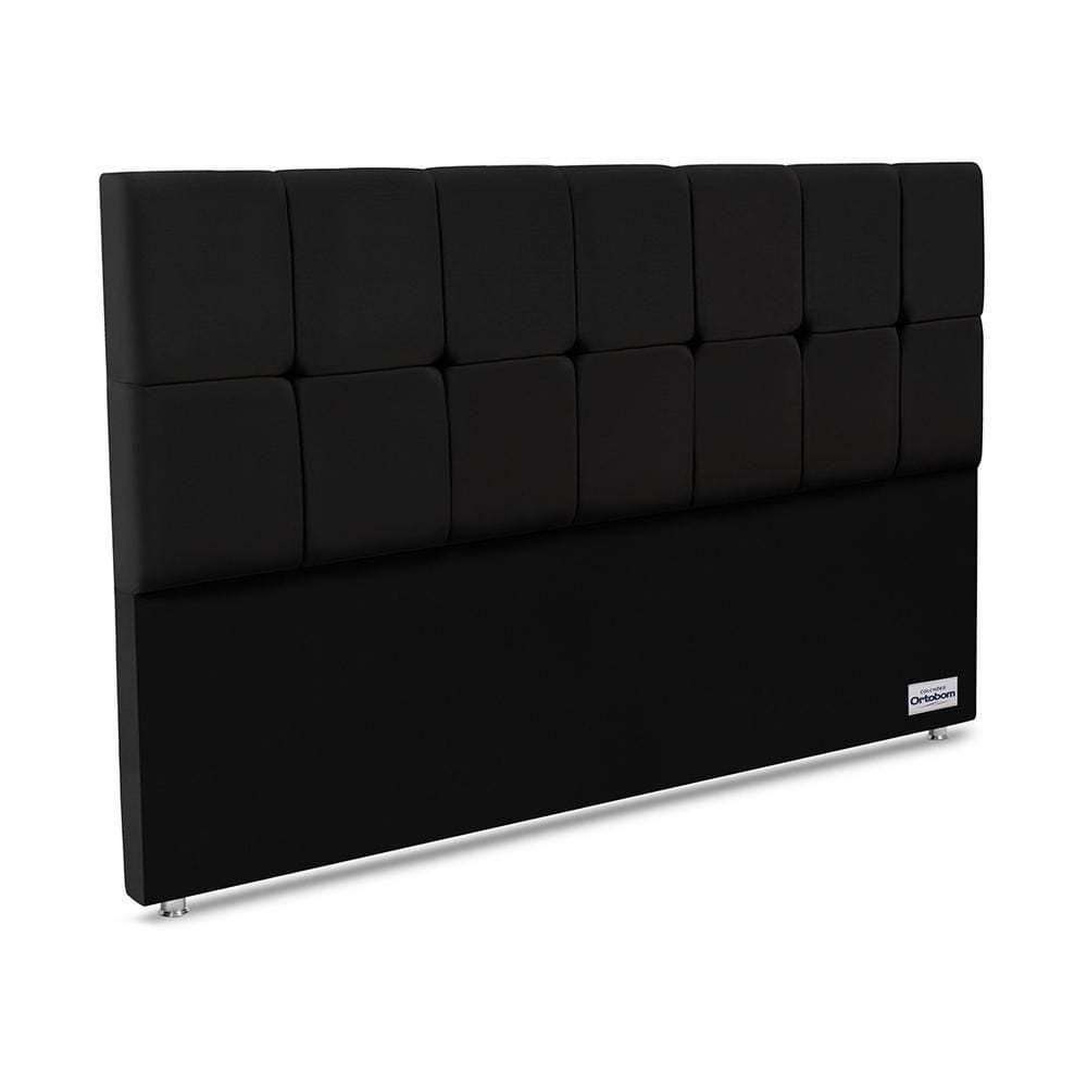 Cabeceira Piave Veluto Preto King 12x188x125 Camurça