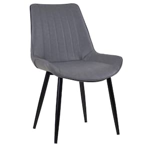 Cadeira Estofada Design Industrial Chicago Cinza Vintage