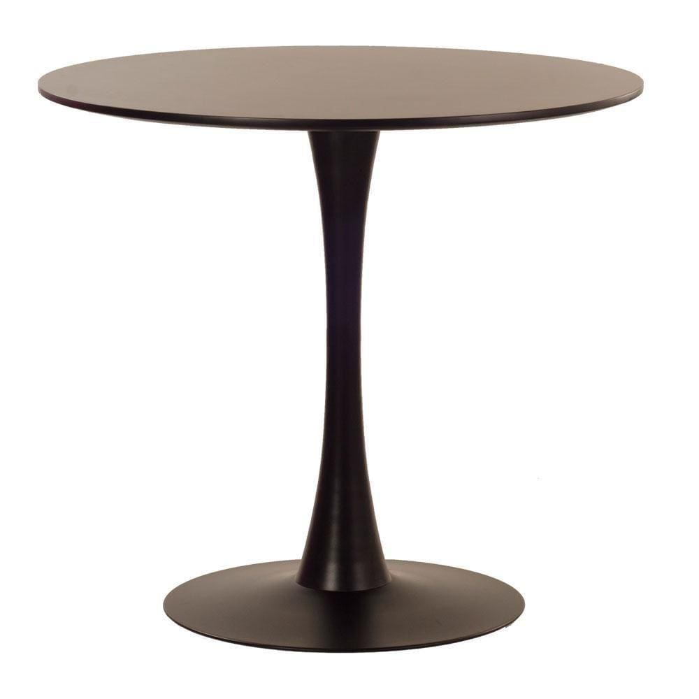 Mesa De Jantar Redonda Tulipa 80 Cm Preto Preto