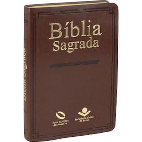 Livro Bíblia Sagrada - Capa Couro Sintético Marrom