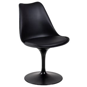 Cadeira Tulipa Com Assento Giratório Preto Preto