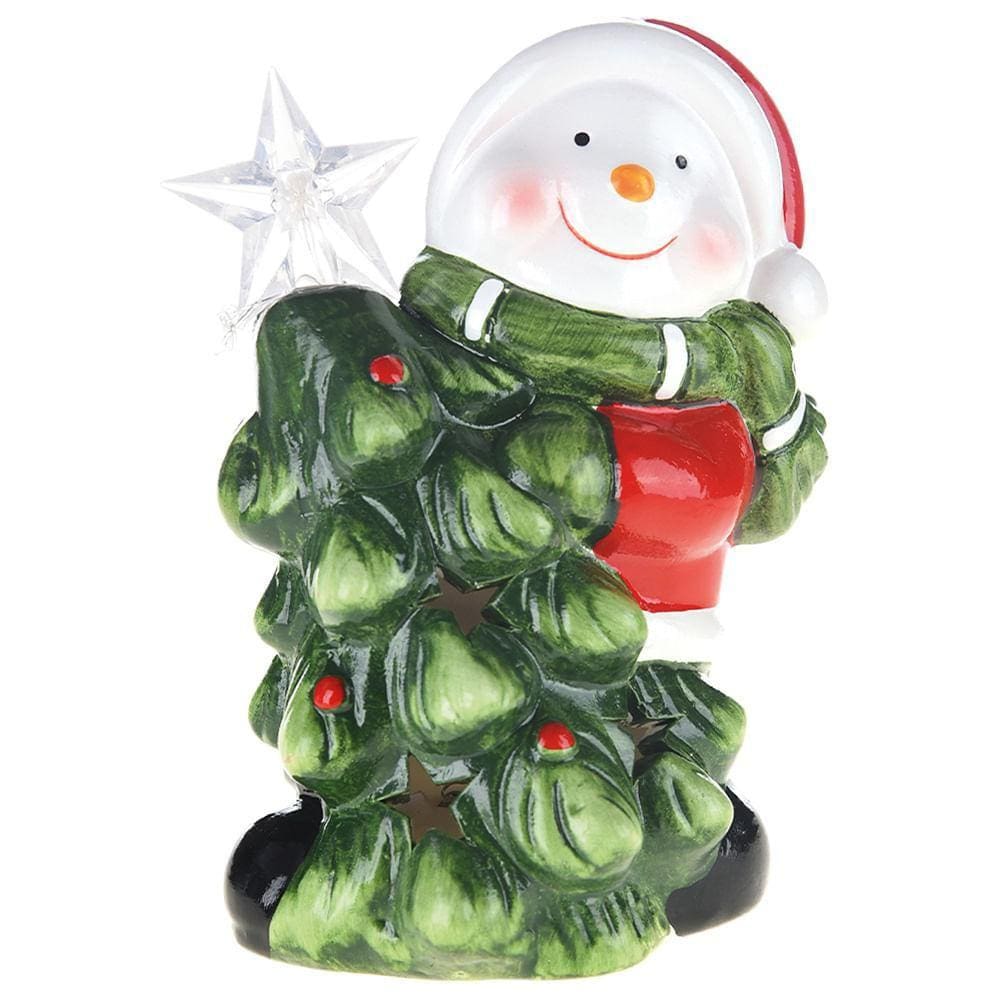 Boneco De Neve Na Árvore De Resina Com Led 12x9x7 1106150