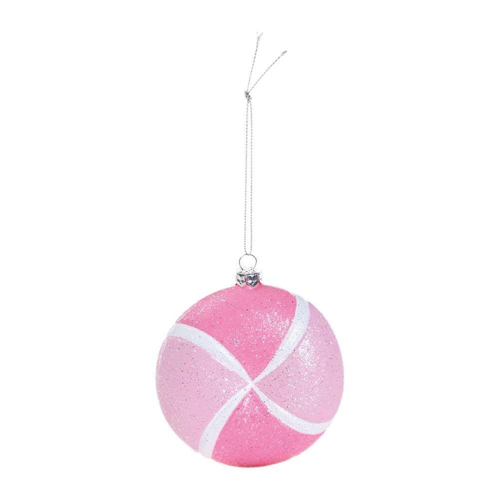 Enfeite Natal Pendurar Candy Ros/bco 1un 11x9x2cm 1106788