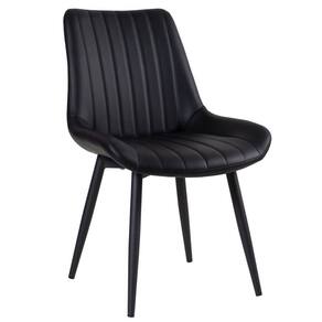 Cadeira Estofada Design Industrial Chicago Preto Preto