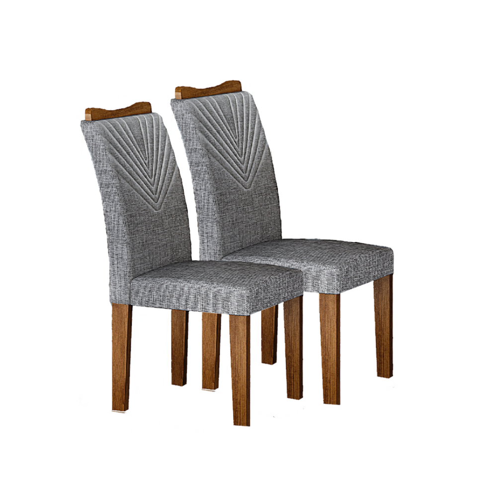Kit 02 Cadeiras Sala de Jantar Clara MDF Moveis Leifer
