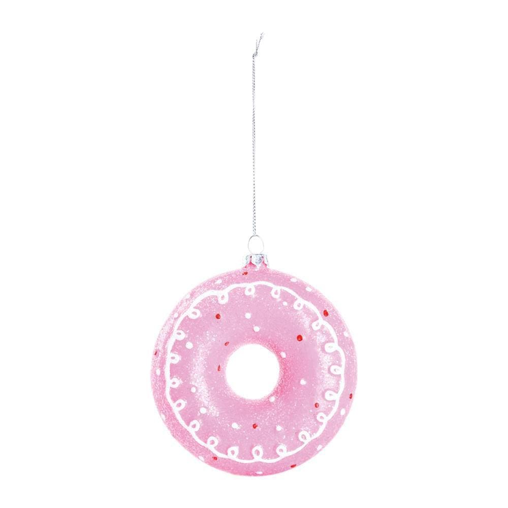 Enfeite Natal Pend Donut Ros/bco 12x10x3cm 1106789