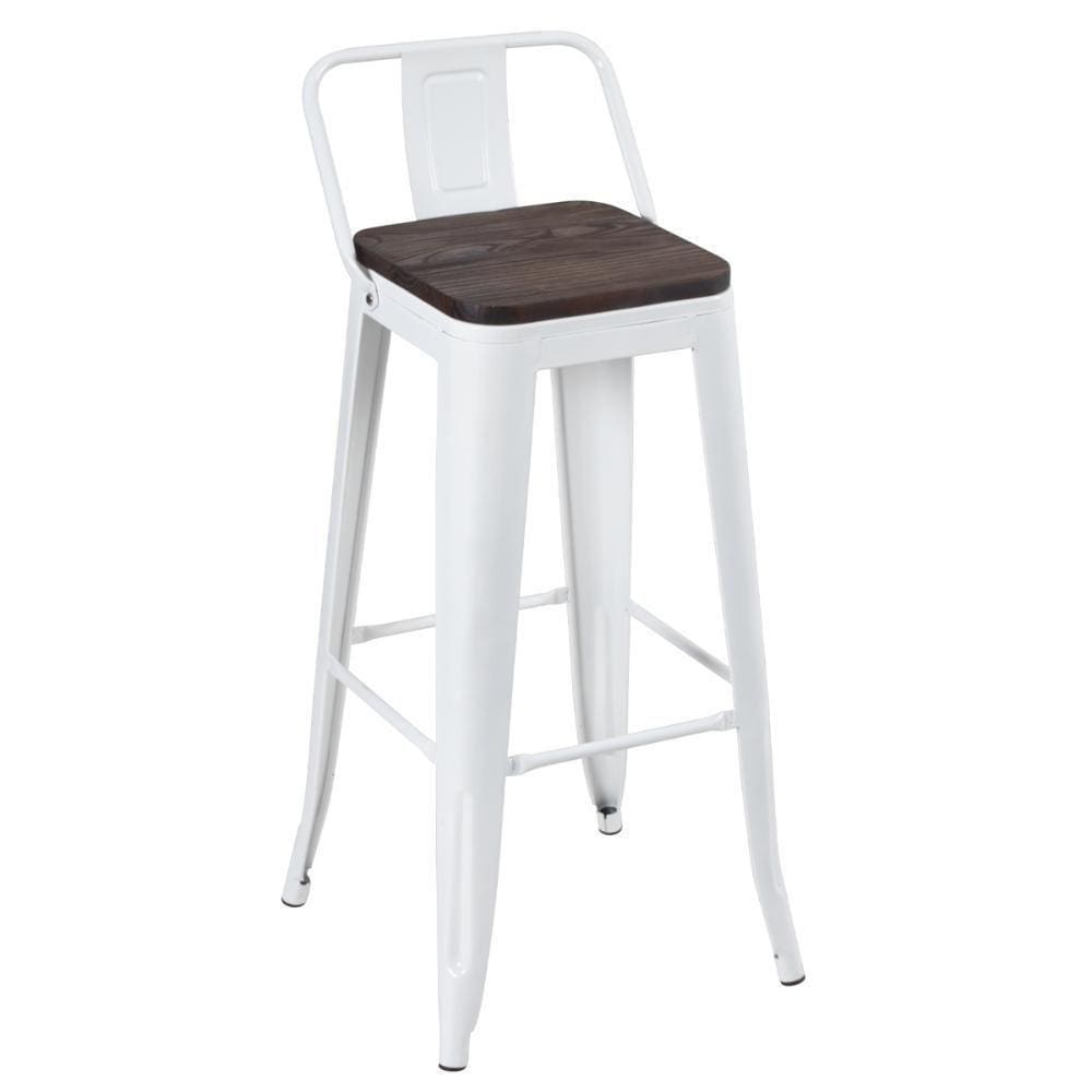 Banqueta Alta 76 Cm Madeira Rústica Escura