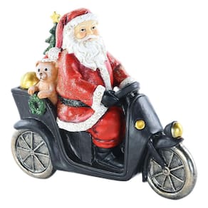 Enfeite Papai Noel Na Moto Preto 1un 13x6x15cm 1106908