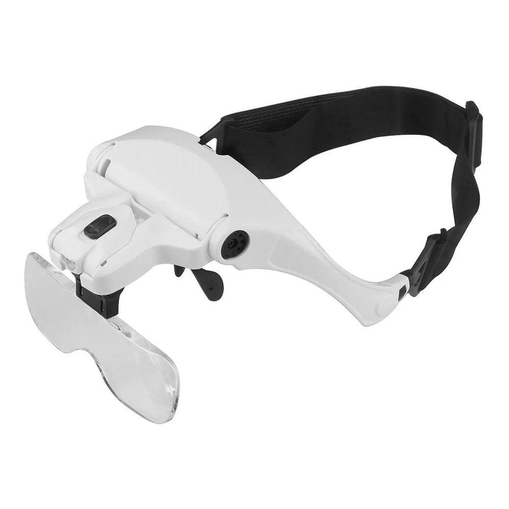 Lupa De Cabeça Oculos Profissional 5 Lentes Aumento Luz Led