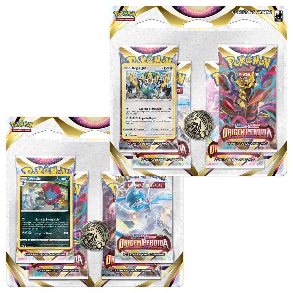 Blister Quadruplo Pokémon Regigigas + Weavile Origem Perdida