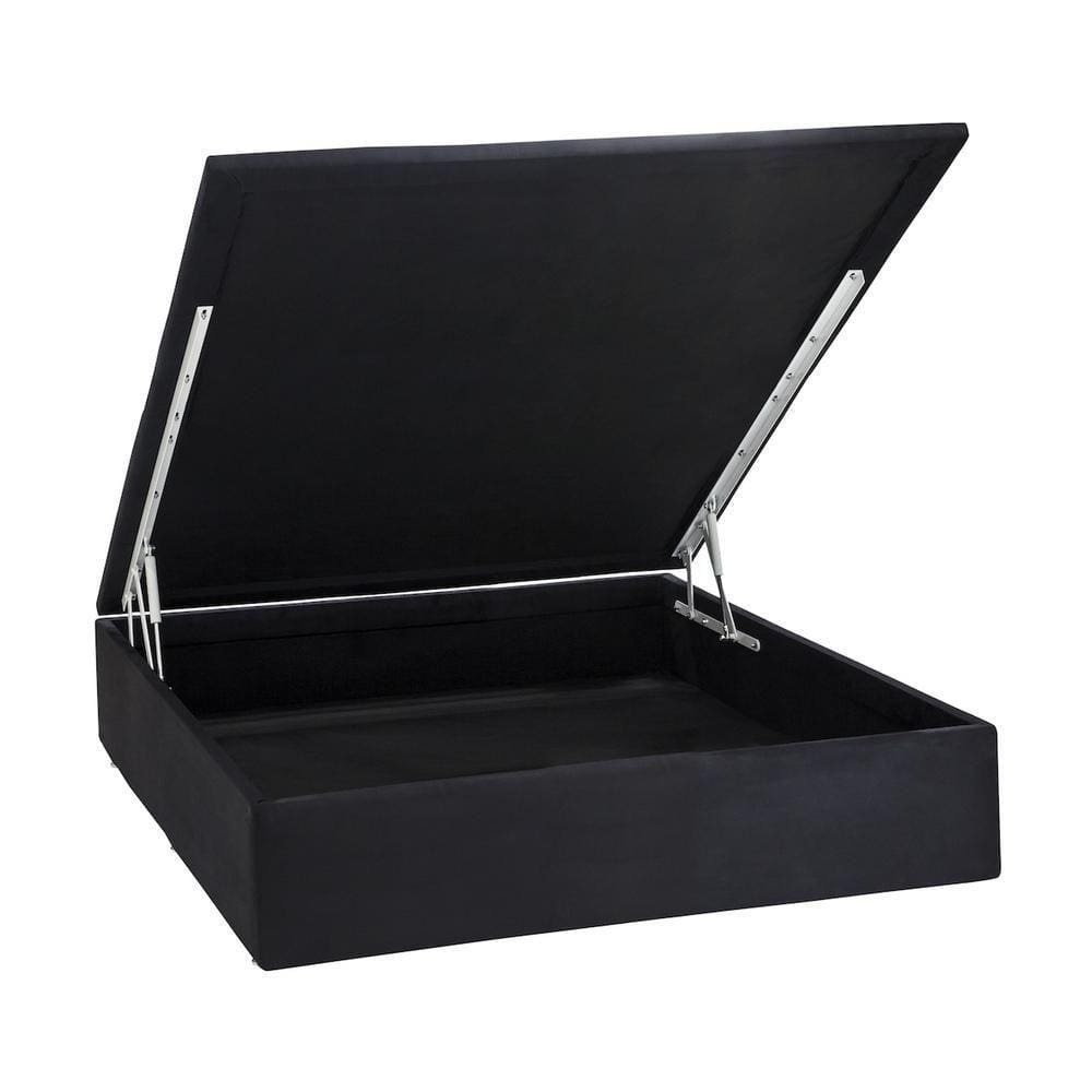 Base Baú Physical Camurça Preto Casal (138X188X39) - Ortobom