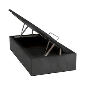 Base Baú Camurça Cinza Solteiro (88X188X39) - Ortobom