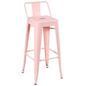 Banqueta Alta Com Encosto 76 Cm Rosa Antigo