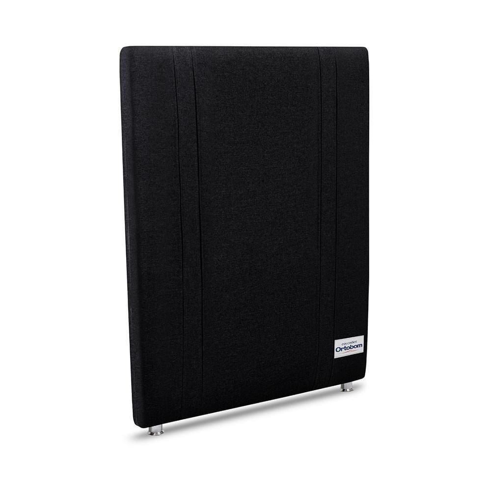 Cabeceira Tamisa Linho Preto Solteiro 8x90x125 Linho