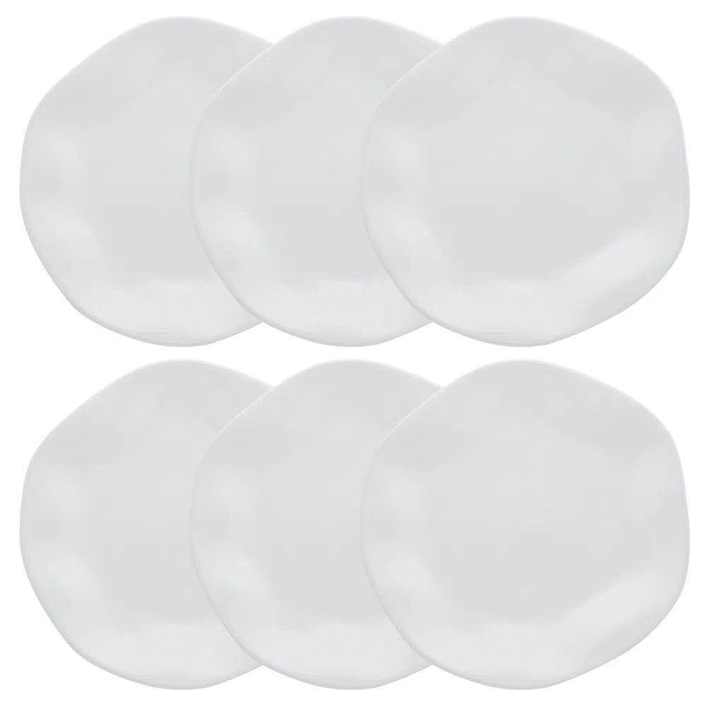Conjunto De Pratos Rasos 06 Peças Ryo White Oxford