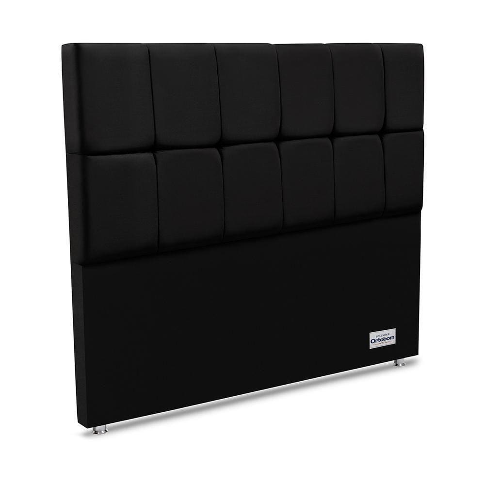 Cabeceira Piave Veluto Preto Casal 12x140x125 Camurça