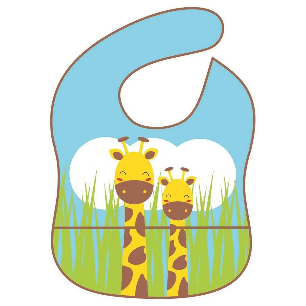 Babador Impermeável Com Bolso Família Girafa - Giro Baby