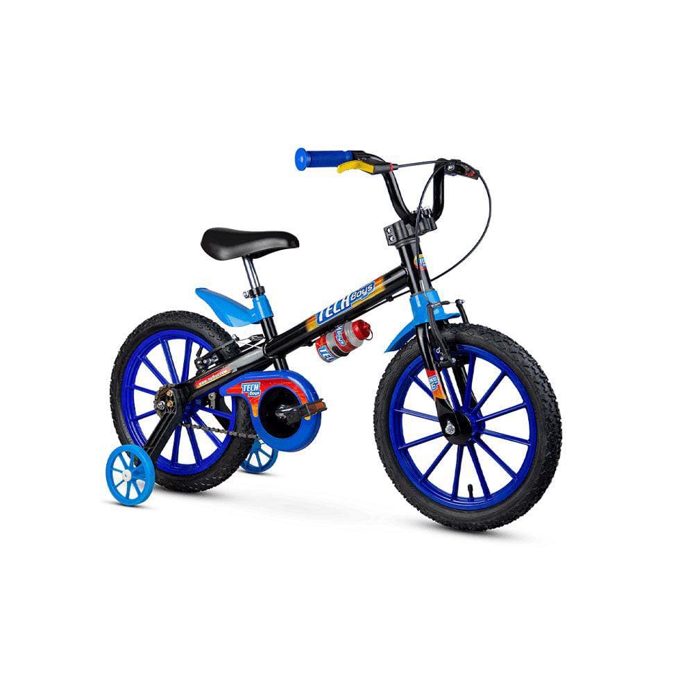 Bicicleta Infantil Nathor Aro 16 Tech Boys 5 Preto/Azul