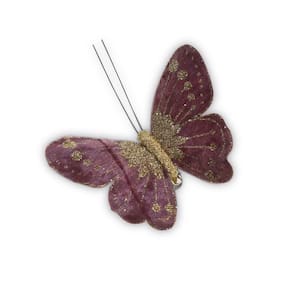Enfeite Natal Decorativo Borboleta Roxa/ouro 12x11x1 1100657