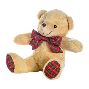 Urso Decorativo Pelucia Com Laço Xadrez 24x30x20 1114209