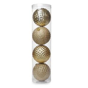 Jogo C/4 Peças Bolas Trabalhada Spikes Ouro 15cm 1712657